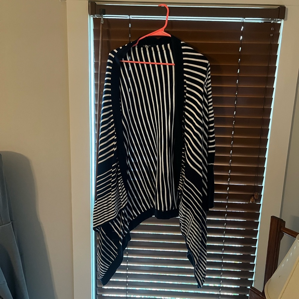Chadwicks Blue and White Striped Cardigan
